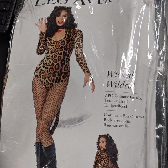 Cosplay Costume Leg Avenue 83784 Wicker Wildcat Leopard Bodysuit - Picture 1 of 1